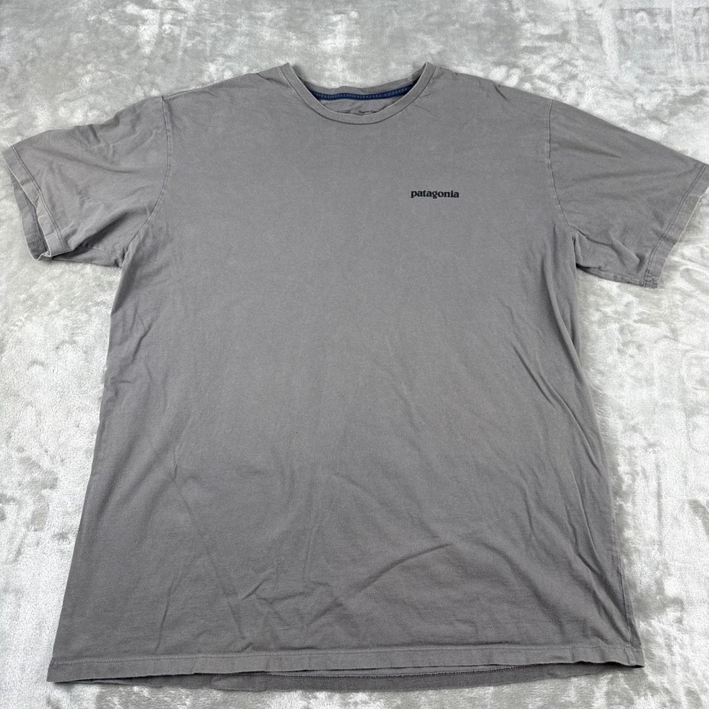 Patagonia Men XL Grey Organic Cotton Fitz Roy Tarpon Graphic T-Shirt Regular Fit